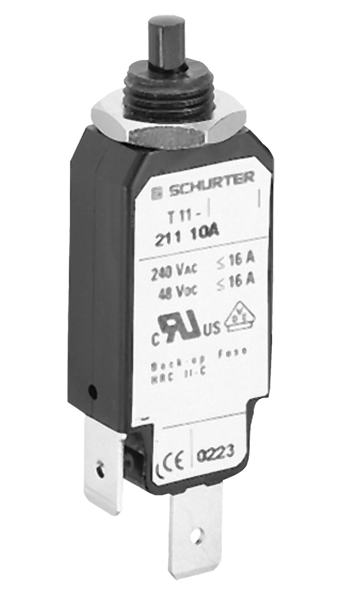 T11 211 6A Schurter Thermal Circuit Breaker, T11 211, 6 A