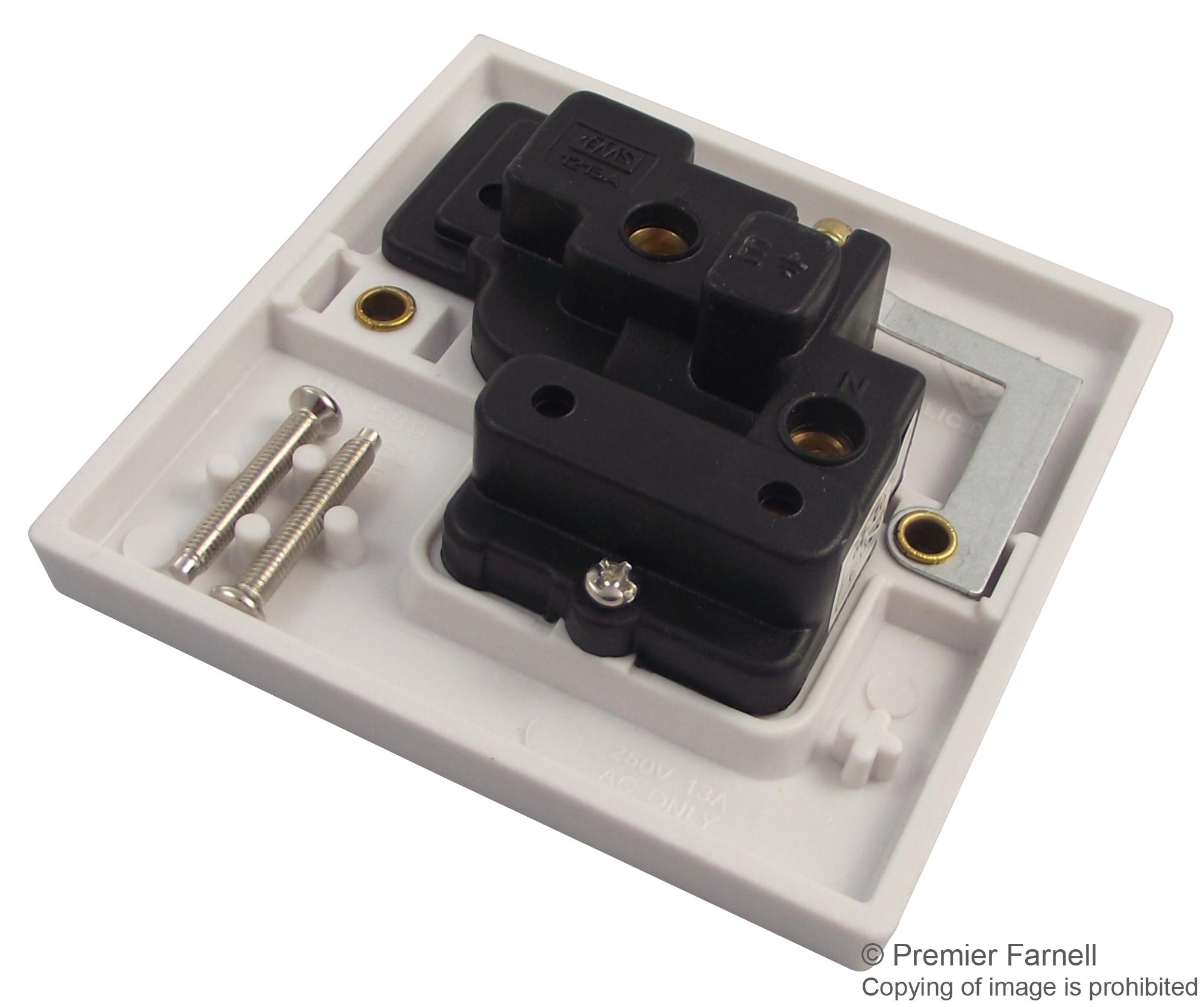 13A Switched Socket, 1-Gang, Single Pole