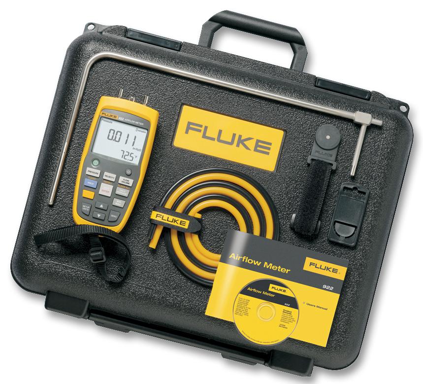 FLUKE 922/KIT Fluke Anemometer, 1m/s to 80m/s, 0 °C