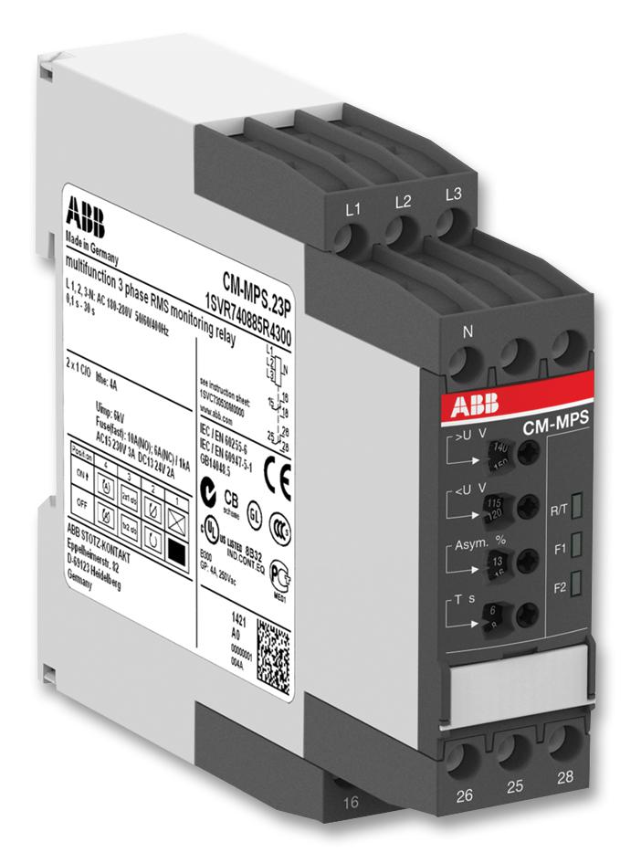 1SVR730884R3300 Abb Phase Monitoring Relay, Multifunction, DPDT