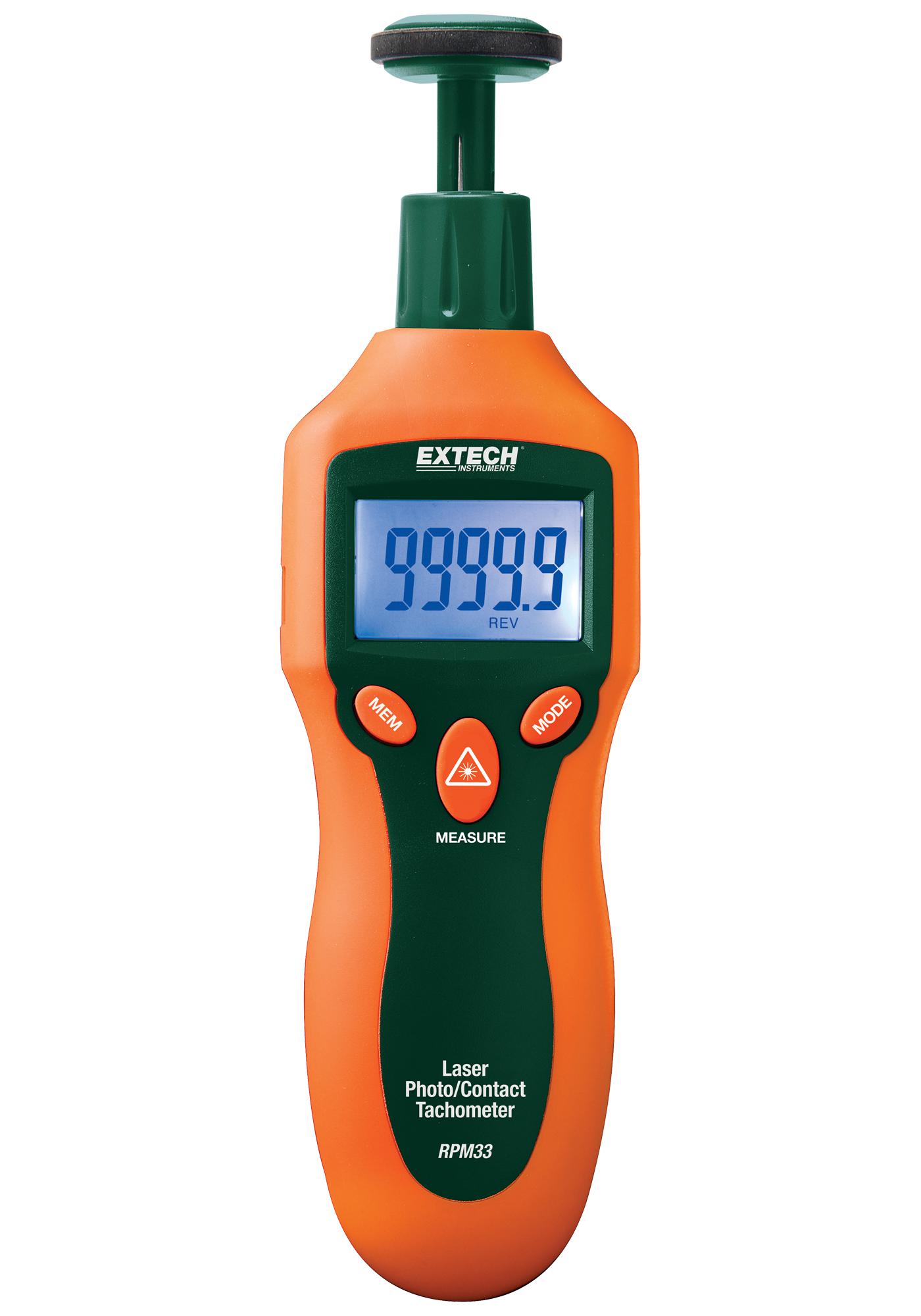 RPM33 Extech Instruments Tachometer, 2RPM to 99999RPM, 2RPM to 20000RPM
