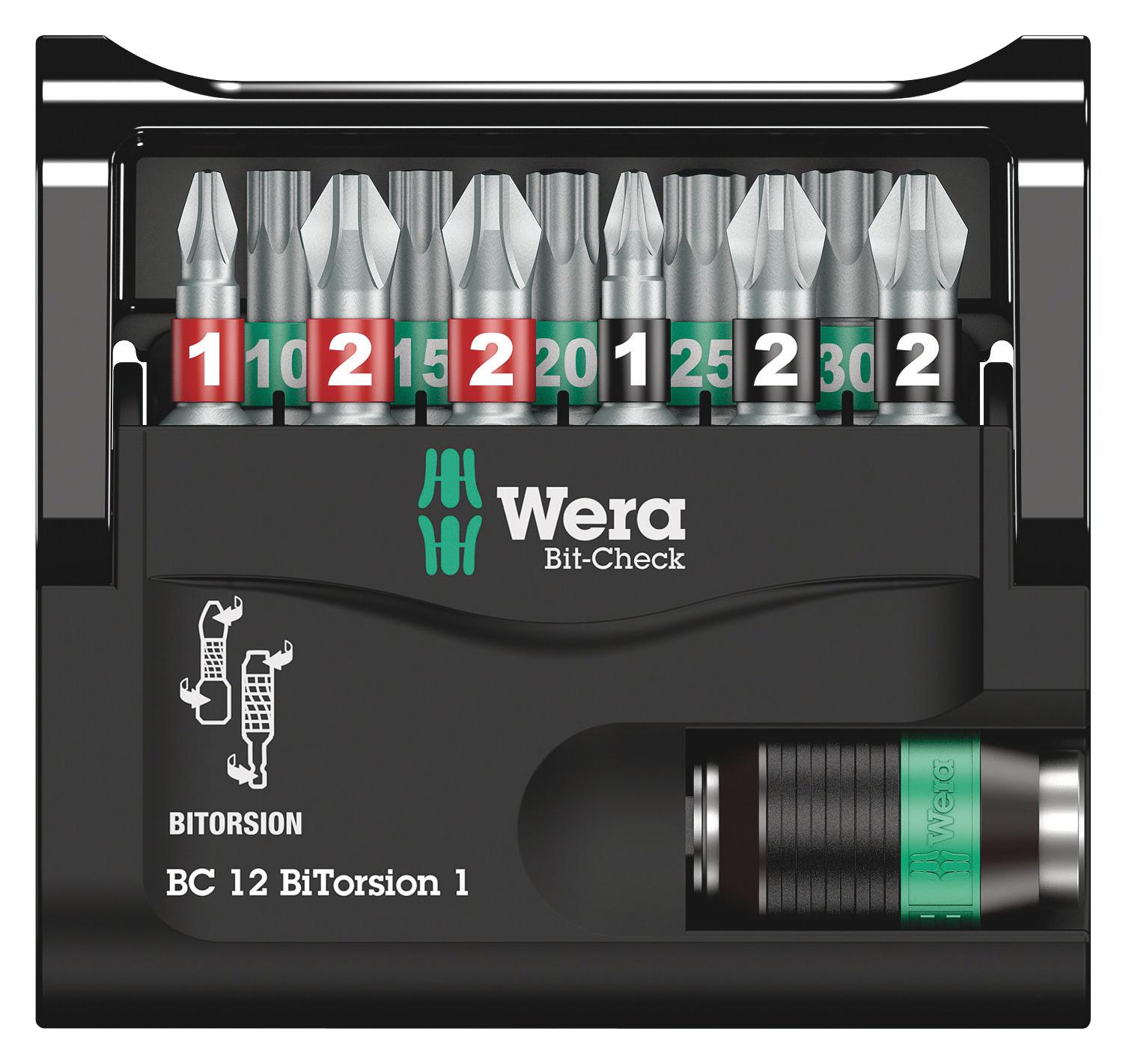 BITCHECK 12 BITORSION 1 SB Wera HEX BIT SET, 12PC