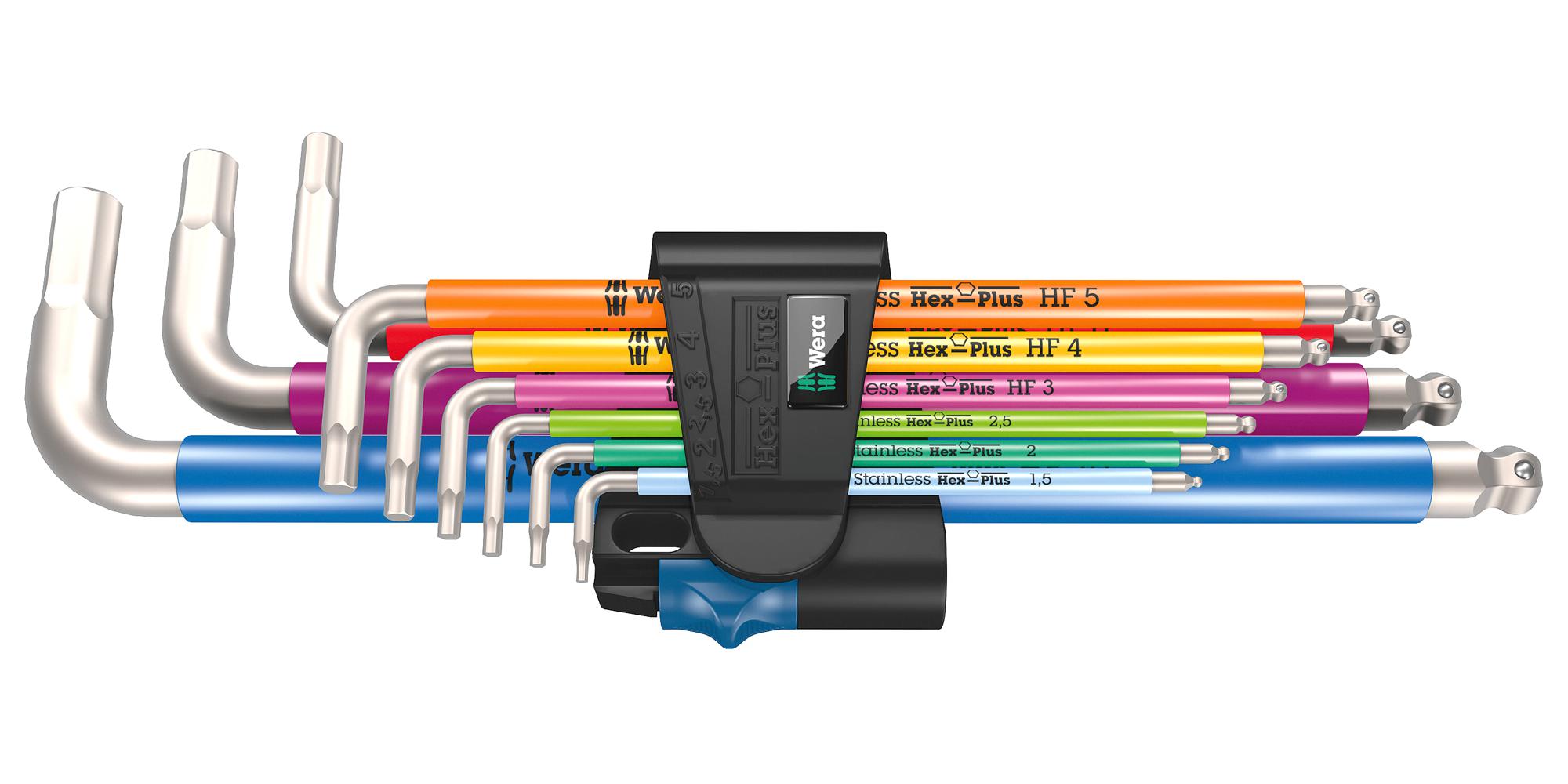 05022699001 Wera Hex LKey Set, 9 Pcs of HexPlus Multicolour, HF