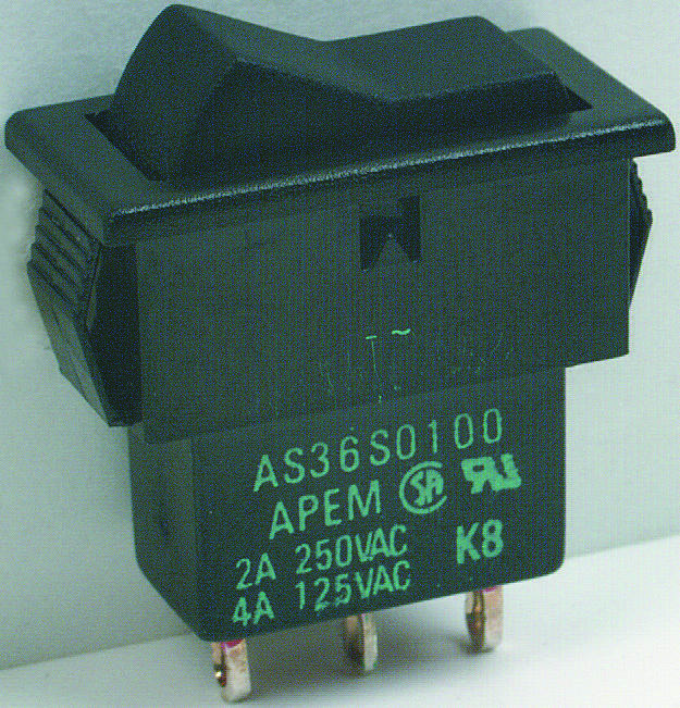 AS37S010010 - Apem - SWITCH, ROCKER, SPDT