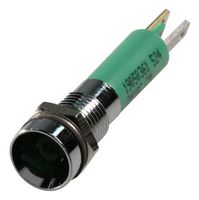 CML INNOVATIVE TECHNOLOGIES 19050361 LED Panel Mount Indicator, Satin Chrome Bezel, Green, 24 VAC, 8 mm, 19 mA, 30 mcd, IP67