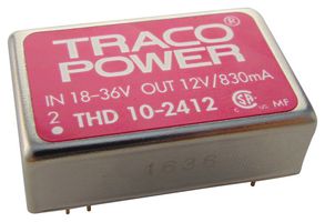 TRACO POWER THD 10-2412 Isolated Through Hole DC/DC Converter, ITE, DIP, 2:1, 10 W, 1 Output, 12 V