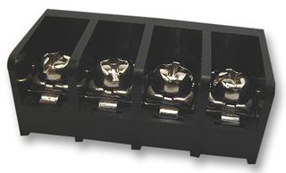 MULTICOMP PRO T40-BB11-04 Panel Mount Barrier Terminal Block, 1 Row, 4 Ways, 30 AWG, 16 AWG, 6.35 mm, 10 A
