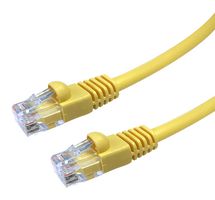 VIDEK 2965-0.5Y Ethernet Cable, Patch Lead, Cat5e, RJ45 Plug to RJ45 Plug, Yellow, 500 mm