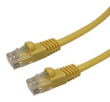 VIDEK 2965-0.75Y Ethernet Cable, Patch Lead, Cat5e, RJ45 Plug to RJ45 Plug, Yellow, 750 mm