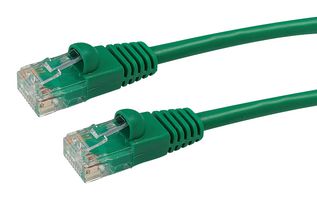 VIDEK 2965-0.75G Ethernet Cable, Patch Lead, Cat5e, RJ45 Plug to RJ45 Plug, Green, 750 mm