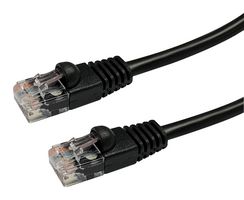 VIDEK 2965-0.75BK Ethernet Cable, Patch Lead, Cat5e, RJ45 Plug to RJ45 Plug, Black, 750 mm