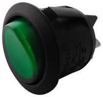 MULTICOMP PRO R13-244B-02-BG-0A Rocker Switch, On-Off, DPST, Illuminated, Panel Mount, Green, R13