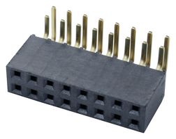 SAMTEC SSW-108-02-G-D-RA PCB Receptacle, Board-to-Board, 2.54 mm, 2 Rows, 16 Contacts, Through Hole Mount Right Angle