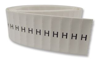 PRO POWER LHS12-4TW/H Wire Marker, Pre Printed Heat Shrinkable Sleeve, H, PO (Polyolefin), White, 5mm x 20mm, 12 mm