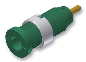 HIRSCHMANN TEST AND MEASUREMENT 975459704 Banana Test Connector, 2mm, Receptacle, Panel Mount, 10 A, 1 kV, Gold Plated Contacts, Green