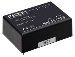RECOM POWER RAC15-12DB POWER SUPPLY, AC-DC, MEDICAL, 2O/P, 15W