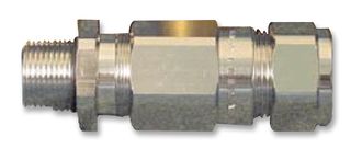 AMPHENOL INDUSTRIAL EX-35-B-1-0-20-M40 Cable Gland, M40, 9.6 mm, 14 mm, Brass, Metallic - Nickel Finish, IP67, IP68, NEMA 4X