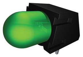 LUMEX SSF-LXH100MGD Circuit Board Indicator, Green, 1 LEDs, Through Hole, T-1 3/4 (5mm), 20 mA, 30 mcd