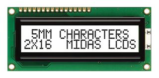 MIDAS DISPLAYS MC21605C6WK-FPTLW-V2