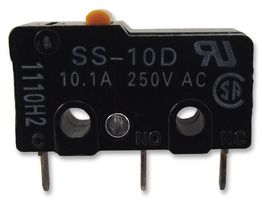 ARATAS (FORMERLY OMRON COMPONENTS) SS-10D1 Microswitch, Subminiature, Pin Plunger, SPDT, Solder, 10.1 A