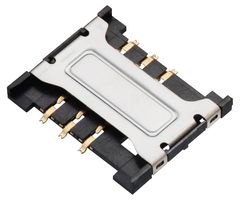 WURTH ELEKTRONIK 693010030601 Memory Card Connector, SIM, Push-Pull, 6 Contacts, Copper, Gold Plated Contacts