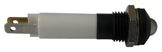 CML INNOVATIVE TECHNOLOGIES 1904125W LED Panel Mount Indicator, Black Chrome Bezel, Cool White, 12 VDC, 8 mm, 18 mA, 500 mcd, IP67