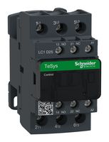 SCHNEIDER ELECTRIC LC1D25N7 Contactor, LC1D, 25 A, DIN Rail, 600 VAC, 3PST-NO, 3 Pole, 20 hp