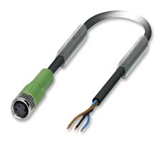 PHOENIX CONTACT 1669628 Sensor Cable, PUR, M8 Receptacle, Free End, 3 Positions, 5 m, 16.4 ft