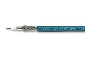 VAN DAMME 278-775-000 Coaxial Cable, Miniature, HD Mini, Copper, 3.1 mm, 75 ohm, Blue