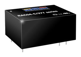 RECOM POWER RAC04-12DC/277 AC/DC PCB Mount Power Supply (PSU), ITE, 2 Output, 4 W, 12 VDC, 166 mA, -12 VDC