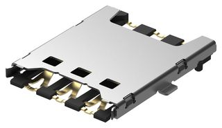 GCT SIM8050-6-0-14-01-A Memory Card Connector, Nano SIM, Push-Pull, 6 Contacts, Phosphor Bronze, Gold Plated Contacts