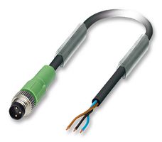 PHOENIX CONTACT 1681664 Sensor Cable, PUR, M8 Plug, Free End, 3 Positions, 1.5 m, 4.9 ft
