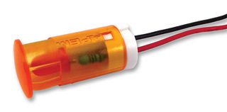 APEM QS123XXHO110 LED Panel Mount Indicator, Snap-in, Orange, 110 VAC, 12 mm, 6 mA, 4.1 cd, Not Rated