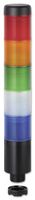 WERMA 69916075 Signal Tower, 5 Tiers, Blue, Clear, Green, Yellow, Red, Steady, 37.5mm Dia.,Pulse,85dB, 24VDC, 24VAC