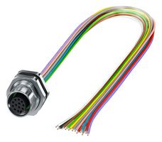 PHOENIX CONTACT 1411588 Sensor Cable, M12 Receptacle, Free End, 8 Positions, 500 mm, 19.6 "