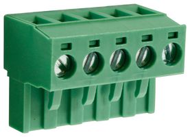 CAMDENBOSS CTBP9208/5 Pluggable Terminal Block, 5.08 mm, 5 Ways, 28 AWG, 14 AWG, 1.5 mm², Clamp