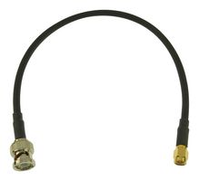 AMPHENOL RF 245101-04-12.00 RF / Coaxial Cable Assembly, 12 ", 305 mm, RG58/U, BNC Straight Plug, SMA Straight Plug, 50 ohm