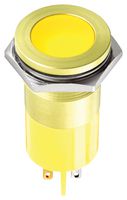 APEM Q22F1AYXXSY220E LED Panel Mount Indicator, Yellow, 220 VAC, 22 mm, 3 mA, 1.25 cd, IP67