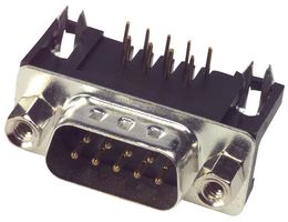 MULTICOMP SPC15412 D Sub Connector, Right Angle, DB9, Standard, Plug, 9 Contacts, DE, Solder