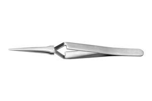 IDEAL-TEK 2AX.SA Tweezer, General Purpose, Straight, Round, Stainless Steel, 120 mm