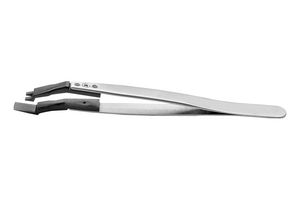 IDEAL-TEK 2WFSVR.SA Tweezer, Wafer, Stepped Bottom Paddle, Stainless Steel, PVDF Tip, 130 mm