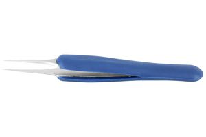 IDEAL-TEK 4.SA.DR Tweezer, ESD, Precision, Straight, Pointed, Stainless Steel, 110 mm
