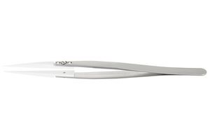 IDEAL-TEK 73MZ.SA Tweezers, General Purpose, Straight, Flat, Stainless Steel, Ceramic Tip, 140 mm
