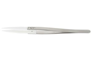 IDEAL-TEK 74MZ.SA Tweezer, General Purpose, Straight, Flat, Stainless Steel, Ceramic Tip, 55 mm