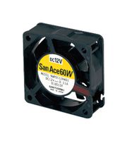 SANYO DENKI 9WP0648H402 DC Axial Fan, 48 V, Square, 60 mm, 25 mm, Ball Bearing, 18.7 CFM