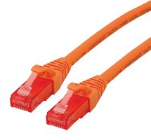 ROLINE 21.15.2947 Ethernet Cable, UTP, Cat6, RJ45 Plug to RJ45 Plug, UTP (Unshielded Twisted Pair), Orange, 300 mm