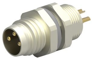 TE CONNECTIVITY T4032014031-000 Sensor Connector, M8, Male, 3 Positions, Solder Pin, Straight Panel Mount