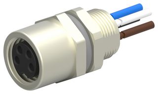 TE CONNECTIVITY T4073014041-001 Sensor Cable, M8 Receptacle, Free End, 4 Positions, 200 mm, 7.87 ", T407 Series