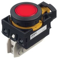 IDEC CW1P-1EQM4R LED Panel Mount Indicator, Red, 240 VAC, 22 mm, 18 mA, IP65, IP66, NEMA 4X