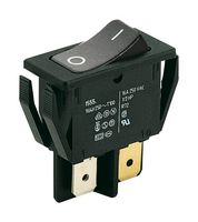 MARQUARDT 01552.3102-00 Rocker Switch, On-Off, DPST, Non Illuminated, Panel Mount, Black, 1550 Series